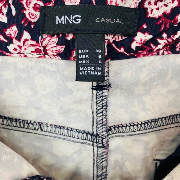 MNG Mango / Blue Pink Floral Pants - Picture 6 of 6